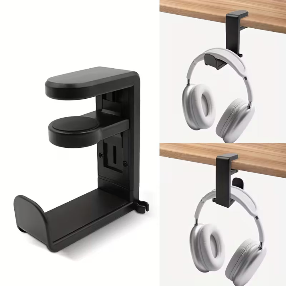 Adjustable Under-Desk Headphone Holder